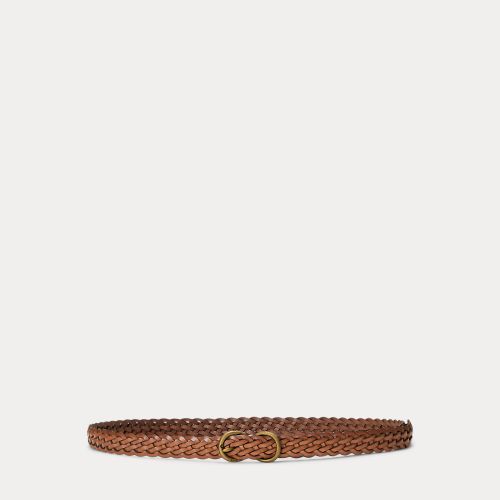 Fine ceinture en cuir vachette tressé - Polo Ralph Lauren - Modalova