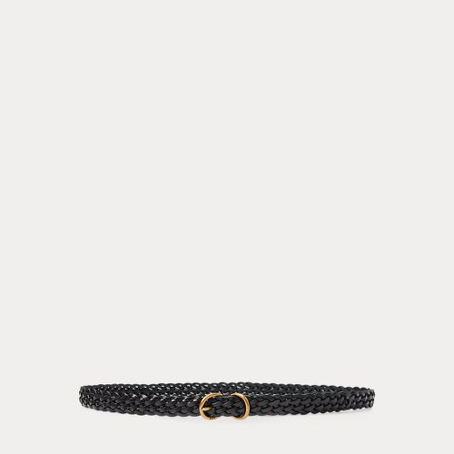 Fine ceinture en cuir vachette tressé - Polo Ralph Lauren - Modalova