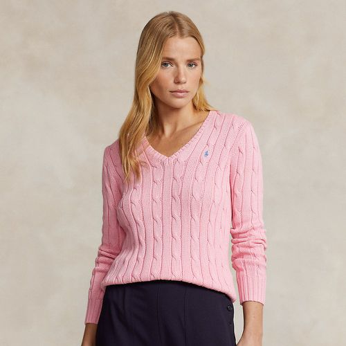 Pull col en V torsadé en coton - Polo Ralph Lauren - Modalova