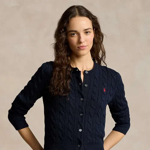 Cardigan torsadé en coton à col rond - Polo Ralph Lauren - Modalova