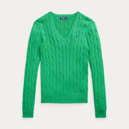 Pull col en V torsadé en coton - Polo Ralph Lauren - Modalova