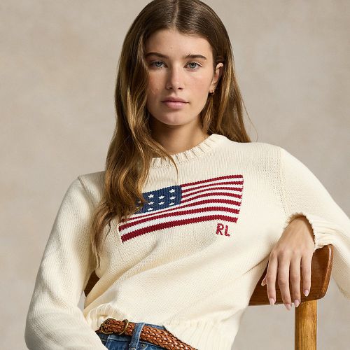 Pull drapeau à col rond en coton - Polo Ralph Lauren - Modalova