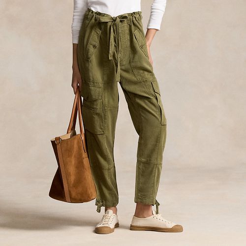 Pantalon cargo en sergé de lin mélangé - Polo Ralph Lauren - Modalova