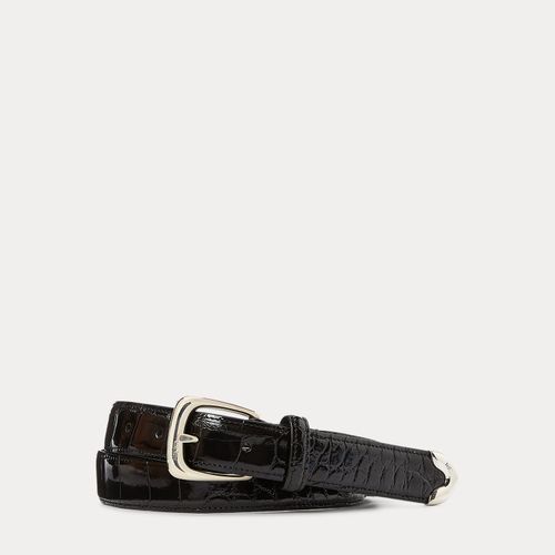 Ceinture alligator à boucle en argent - Purple Label - Modalova
