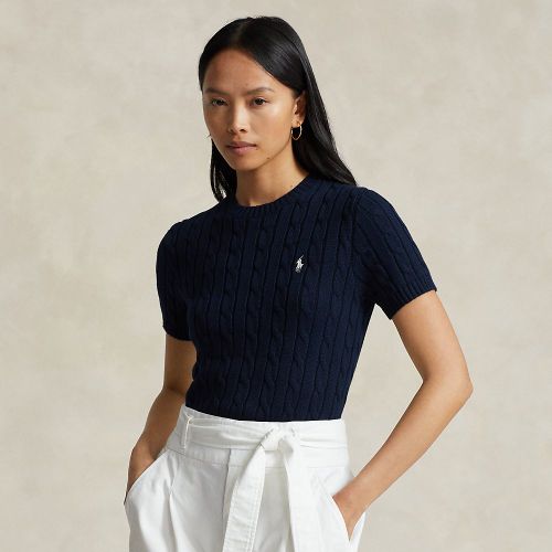 Pull torsadé à manches courtes en coton - Polo Ralph Lauren - Modalova