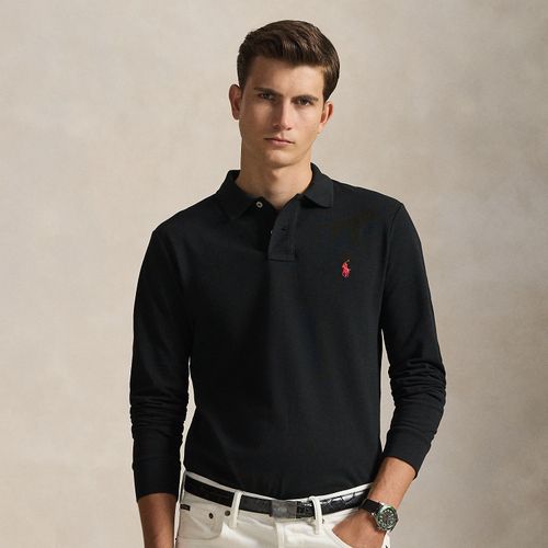 Polo cintré à manches longues piqué - Polo Ralph Lauren - Modalova