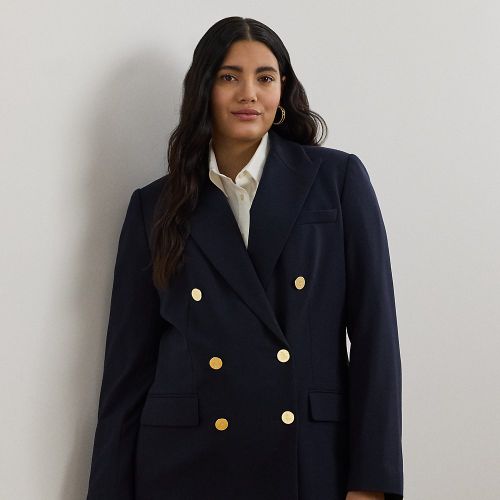 Grandes Tailles - Blazer coupe croisée en crêpe de laine - Lauren Curve - Modalova
