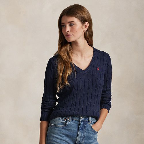 Pull col en V torsadé en coton - Polo Ralph Lauren - Modalova