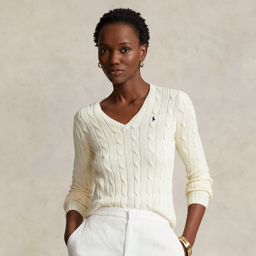 Pull col en V torsadé en coton - Polo Ralph Lauren - Modalova