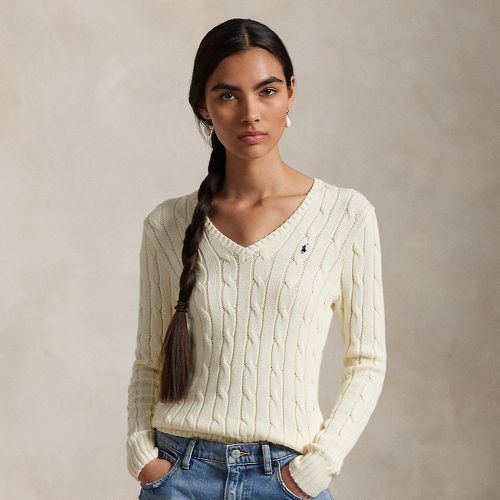 Pull col en V torsadé en coton - Polo Ralph Lauren - Modalova