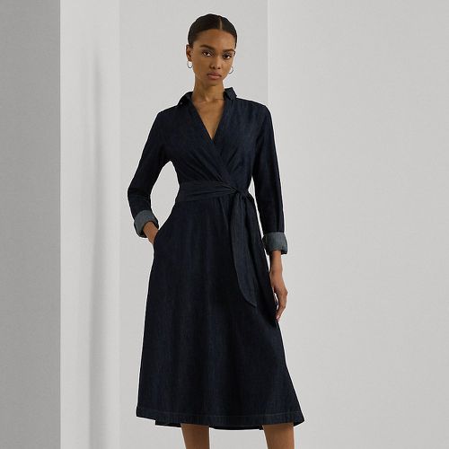 Robe mi-longue manches longues en denim - Lauren - Modalova