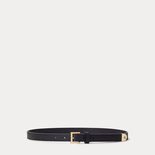 Ceinture fine en cuir chagrin - Lauren - Modalova