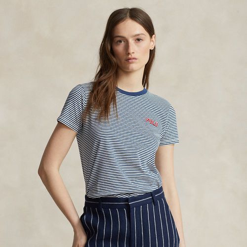 T-shirt raccourci rayé à logo en jersey - Polo Ralph Lauren - Modalova