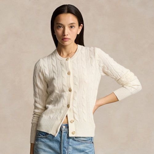 Cardigan torsadé à col rond en cachemire - Polo Ralph Lauren - Modalova