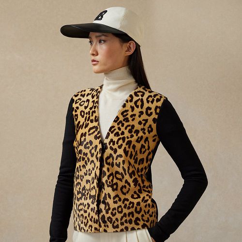 Cardigan laine et vachette motif léopard - Collection - Modalova