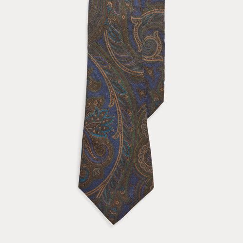 Cravate motif sergé de cachemire et soie - Purple Label - Modalova