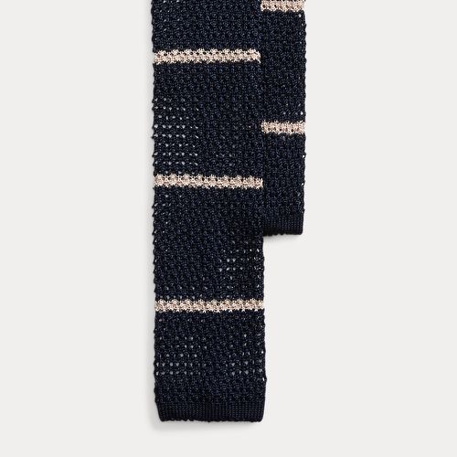 Cravate rayée brodée d'un écusson soie - Polo Ralph Lauren - Modalova