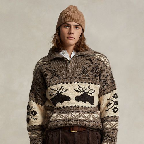 Pull demi-zippé élan en tricot intarsia - Polo Ralph Lauren - Modalova