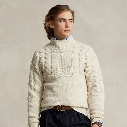 Pull ancre tricot d'Aran laine mélangée - Polo Ralph Lauren - Modalova