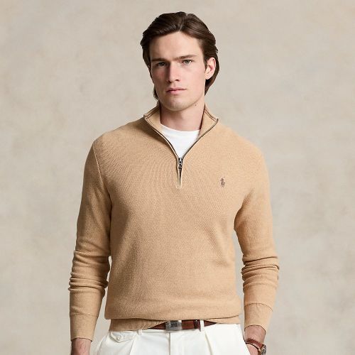 Pull demi-zippé en coton piqué - Polo Ralph Lauren - Modalova