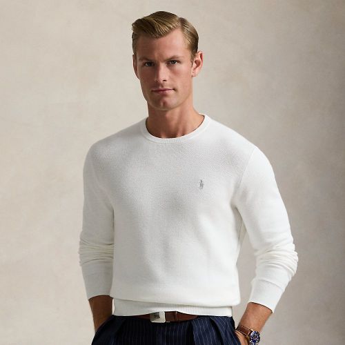 Pull à col rond en coton piqué - Polo Ralph Lauren - Modalova