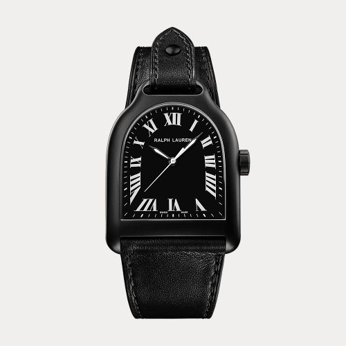 Modèle large en acier cadran noir - Ralph Lauren - Modalova