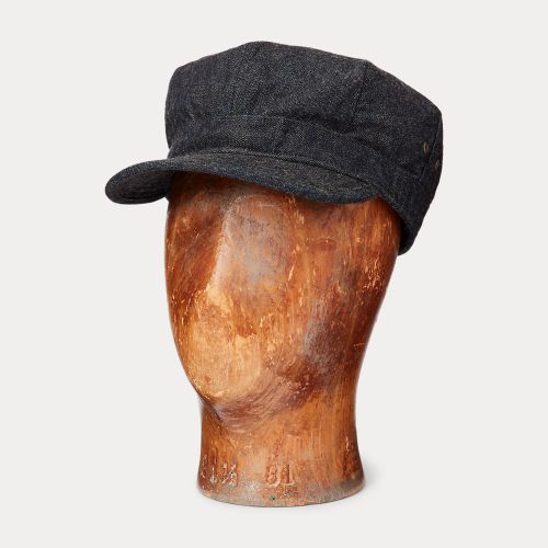 Casquette utilitaire en denim indigo - RRL - Modalova