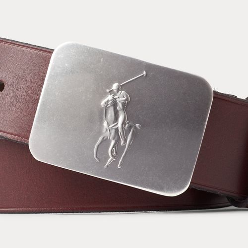 Ceinture en cuir avec plaque poney - Polo Ralph Lauren - Modalova