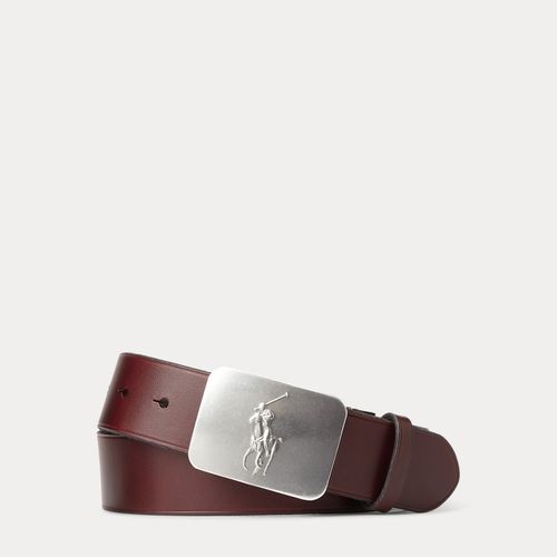 Ceinture en cuir avec plaque poney - Polo Ralph Lauren - Modalova