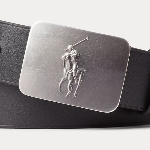 Ceinture en cuir avec plaque poney - Polo Ralph Lauren - Modalova