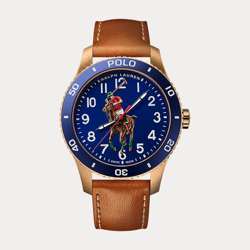 Montre Polo en bronze à cadran bleu - Polo Ralph Lauren - Modalova