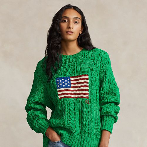 Pull à drapeau en tricot d'Aran - Polo Ralph Lauren - Modalova
