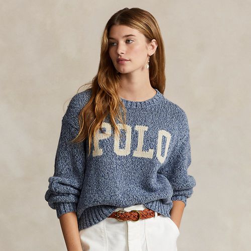 Pull logo à col rond en coton - Polo Ralph Lauren - Modalova