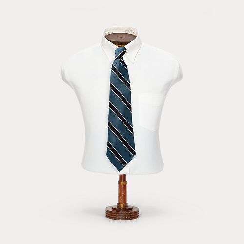 Cravate rayée faite main en reps de soie - RRL - Modalova