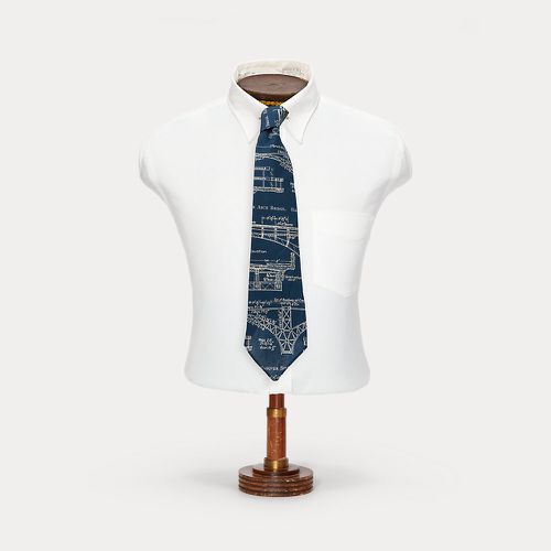 Cravate faite main coton-lin graphique - RRL - Modalova