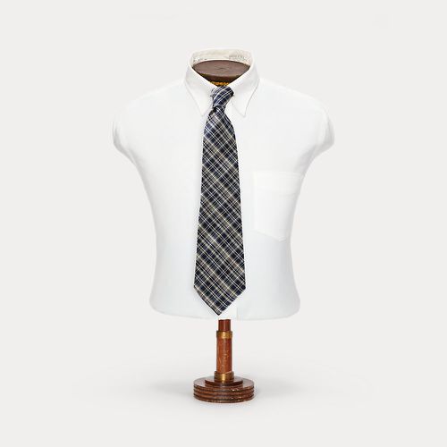 Cravate faite main écossaise en soie - RRL - Modalova