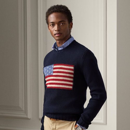 Pull col rond à drapeau en cachemire - Purple Label - Modalova