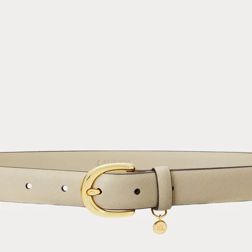 Ceinture cuir hachure croisée à breloque - Lauren - Modalova