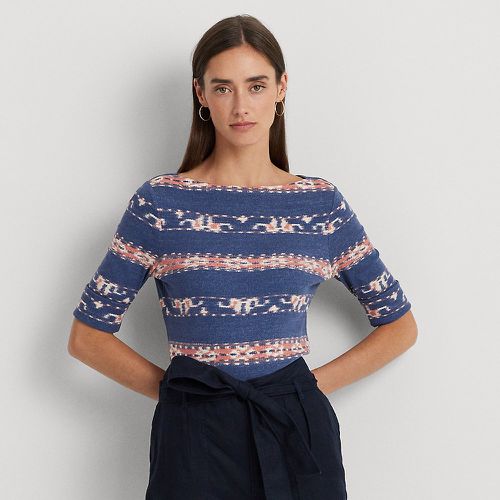 Petite - T-shirt en coton stretch à motif - Lauren Petite - Modalova