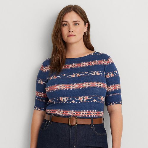 Grandes Tailles - T-shirt en coton stretch à motif - Lauren Curve - Modalova