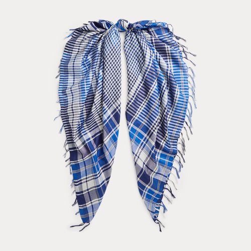 Écharpe écossaise bordure frangée soie - Polo Ralph Lauren - Modalova