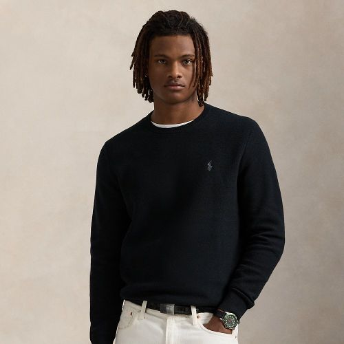 Pull à col rond en coton piqué - Polo Ralph Lauren - Modalova