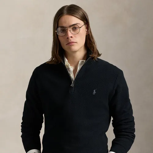 Pull demi-zippé en coton piqué - Polo Ralph Lauren - Modalova
