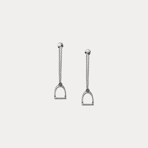 Boucles d'oreilles chaîne étrier argent - Ralph Lauren - Modalova