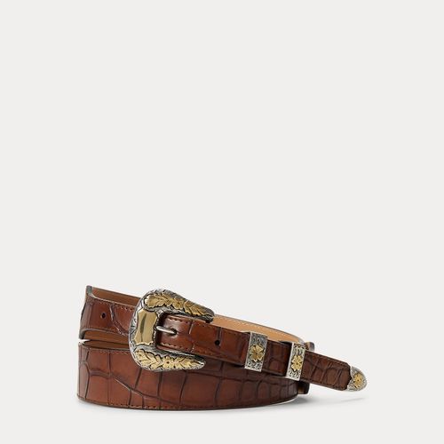 Ceinture Western en cuir d'alligator - Purple Label - Modalova