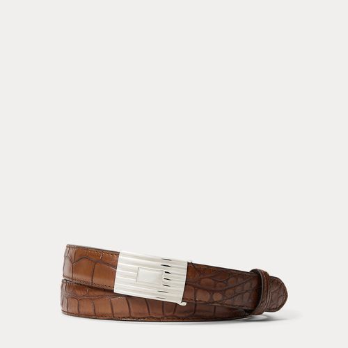 Ceinture en alligator boucle en argent - Purple Label - Modalova