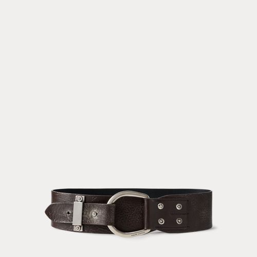 Ceinture large en cuir lavé à revers - Collection - Modalova