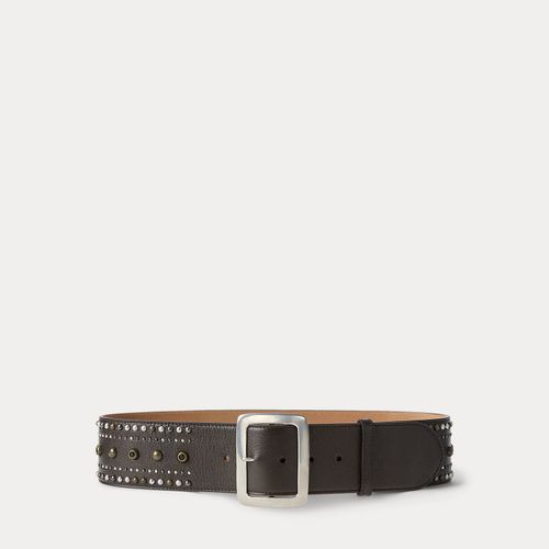 Ceinture large clous boucle carrée cuir - Collection - Modalova
