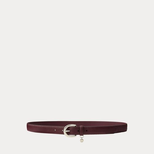 Ceinture cuir hachure croisée à breloque - Lauren - Modalova
