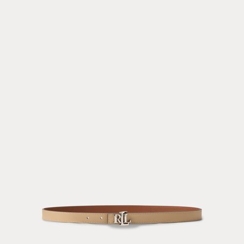 Ceinture fine réversible à logo en cuir - Lauren - Modalova